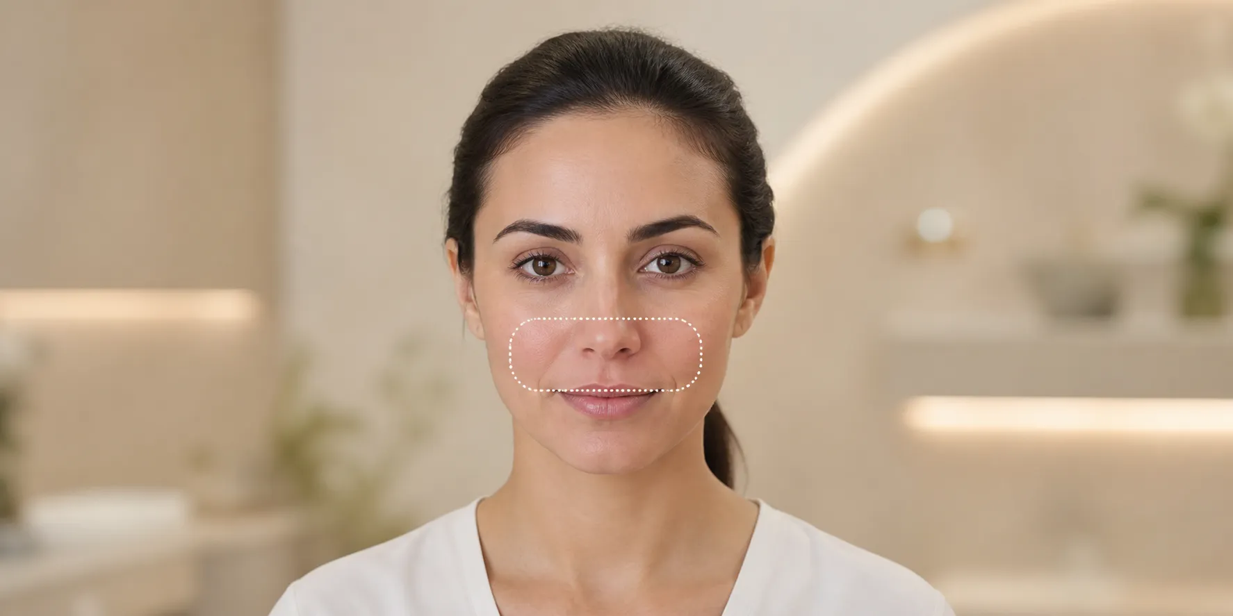 منطقة الوجه العليا (حول الأنف والشفاه)