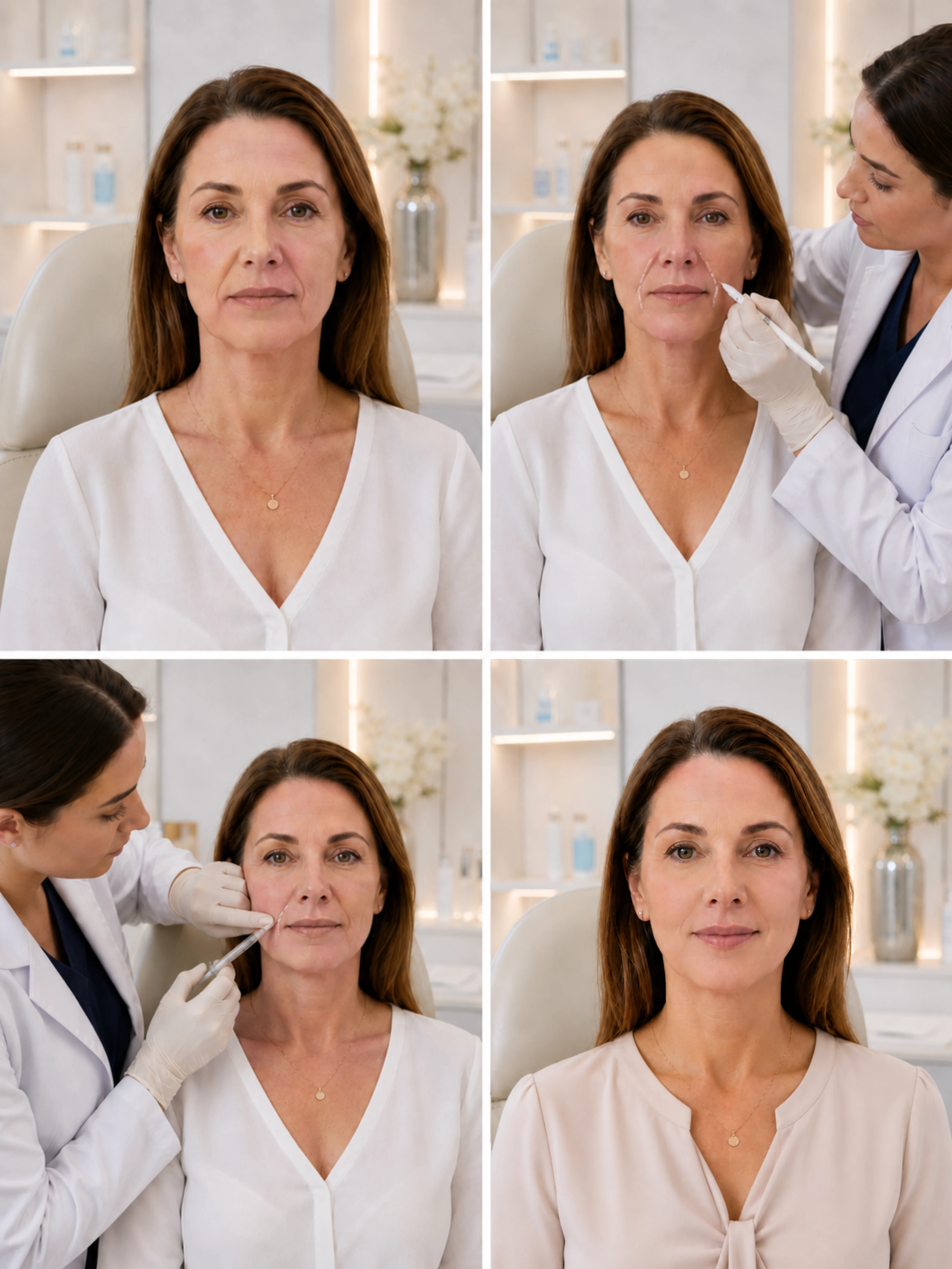 خطوات إجراء فيلر خطوط الابتسامة في دبي (nasolabial fold )