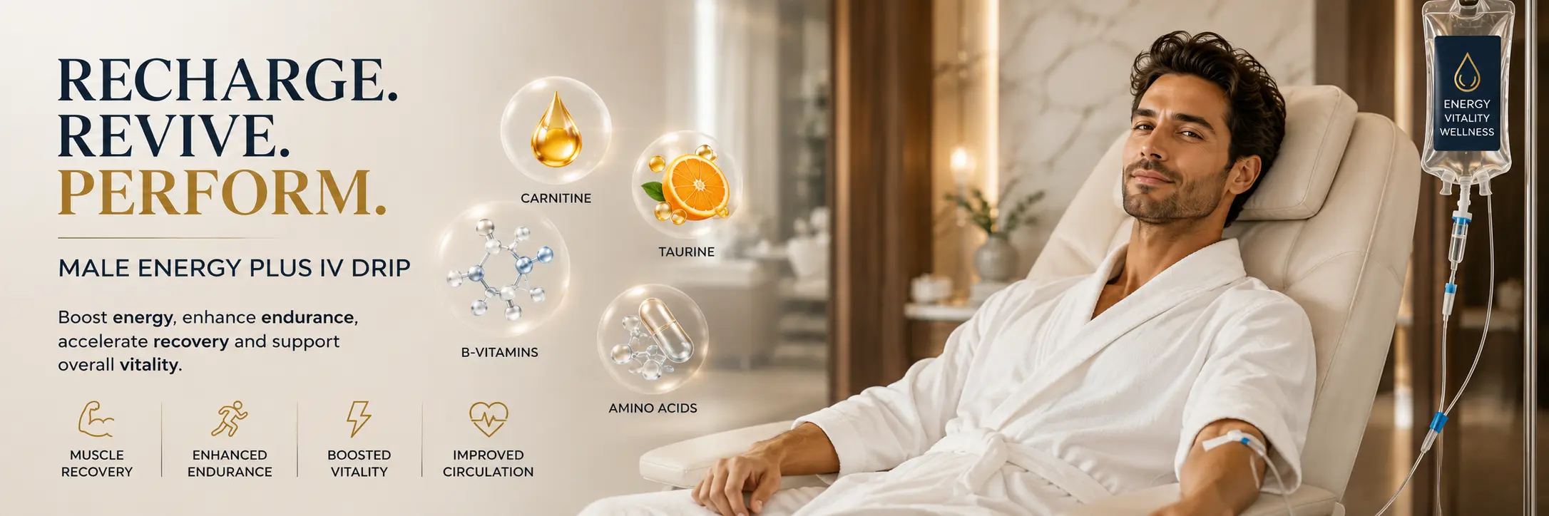 توازن الهرمونات عند الرجال (MALE ENERGY PLUS IV DRIP)